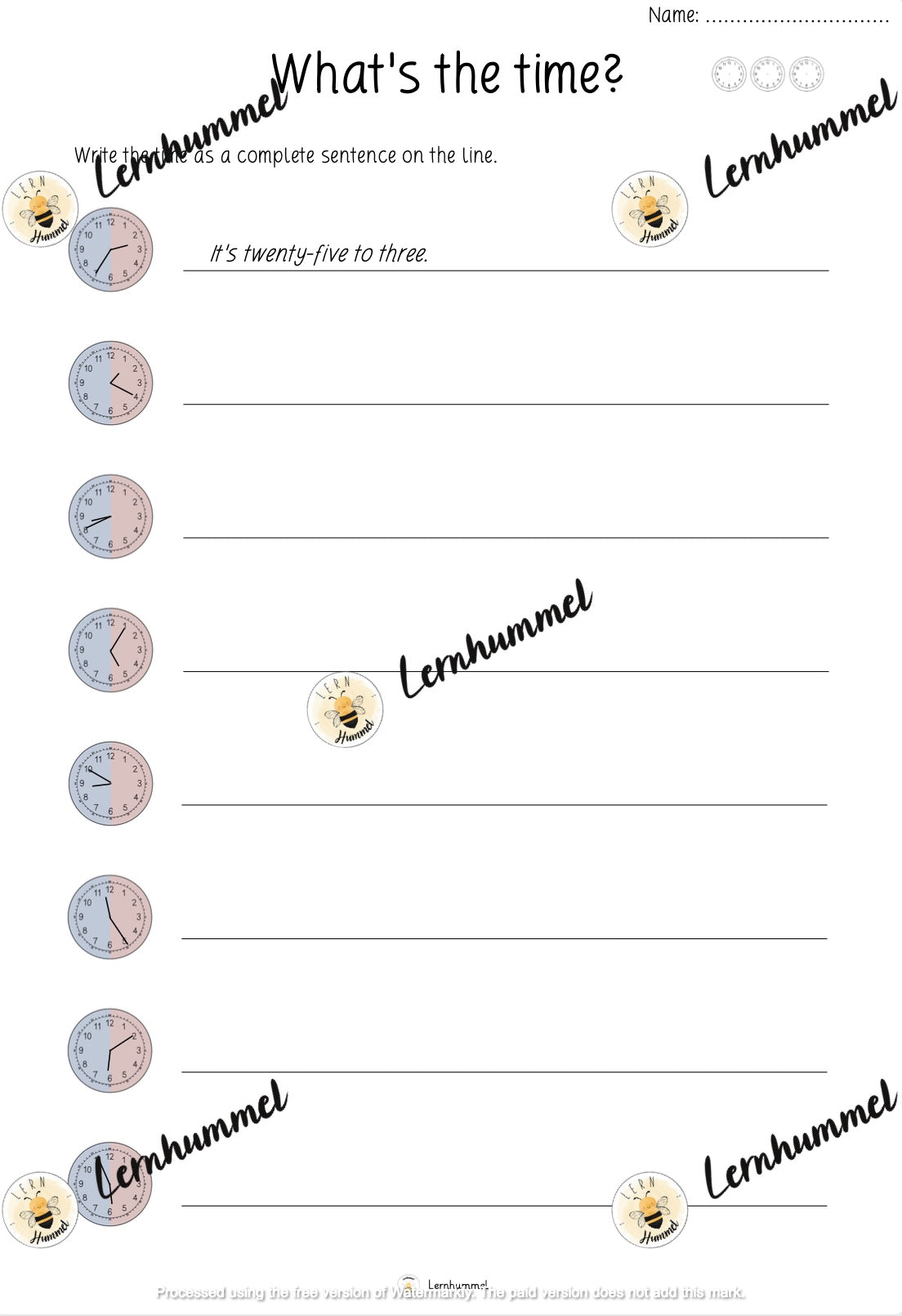 Materialpaket: What time is it?