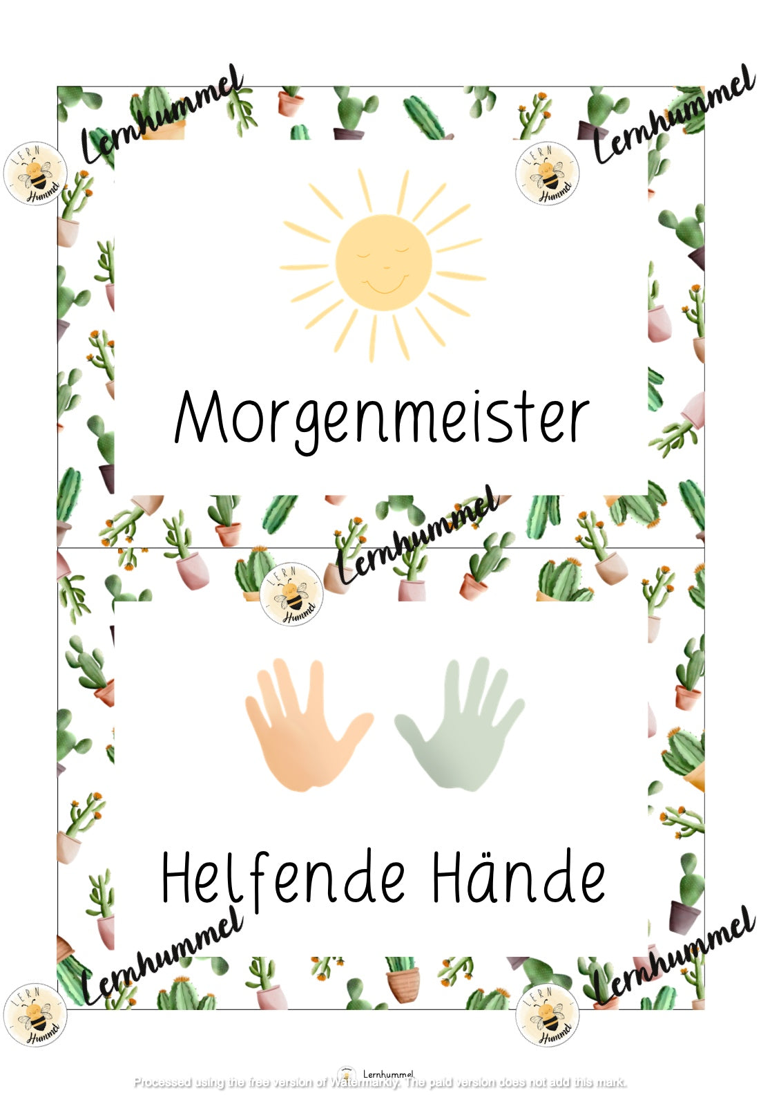 Ämtli / Klassendienste im Kakteen-Design