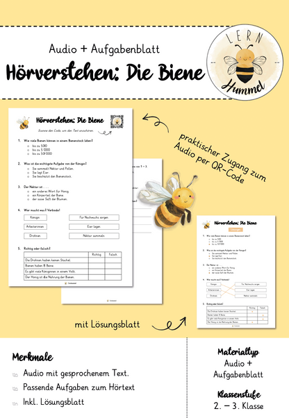 Hörverstehen - Die Biene (Sachtext)