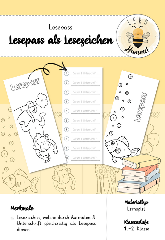 Lesepass-Lesezeichen