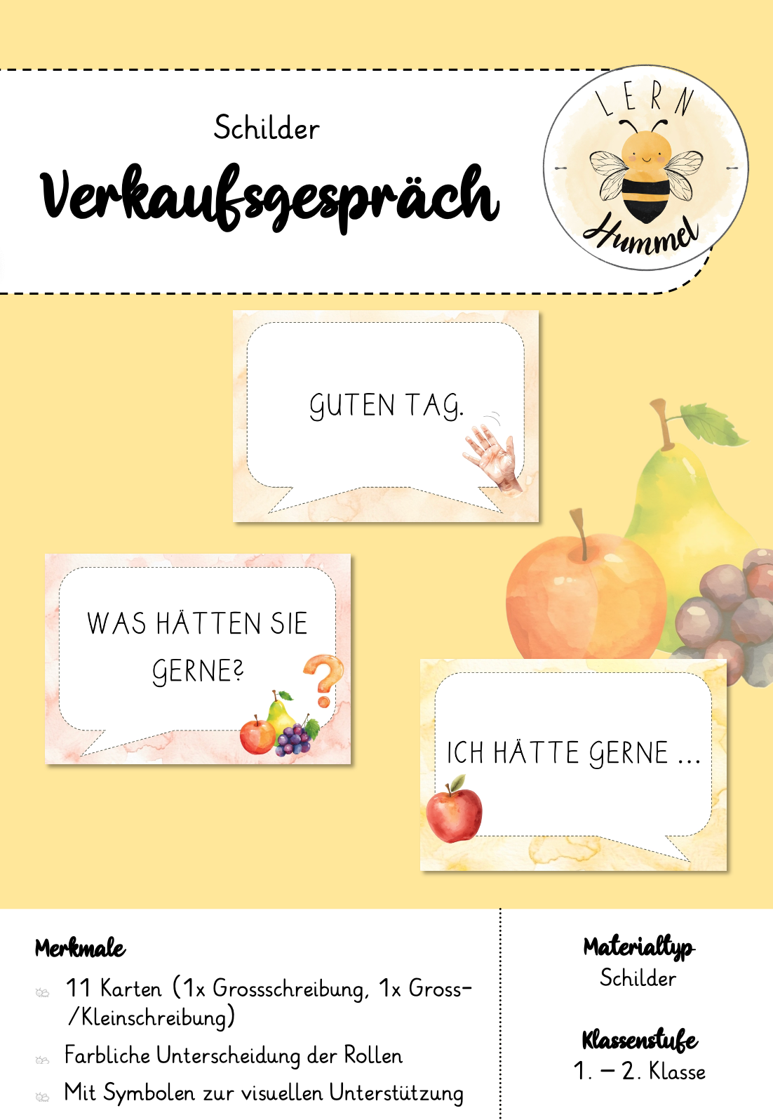 Schilder Verkaufsgespräch