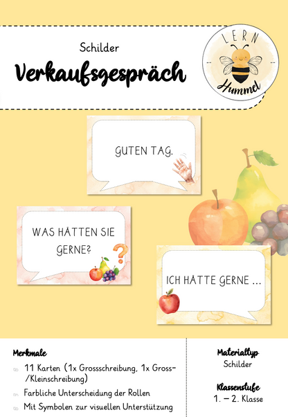 Schilder Verkaufsgespräch