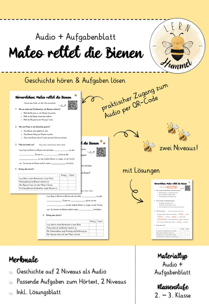 Hörverstehen - Mateo rettet die Bienen (Geschichte)