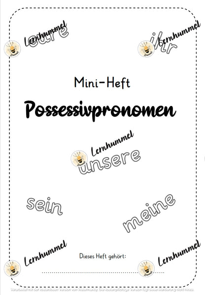 Mini-Heft Possessivpronomen