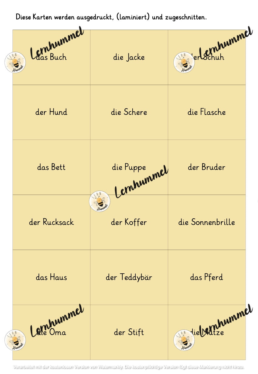 Mini-Heft Possessivpronomen