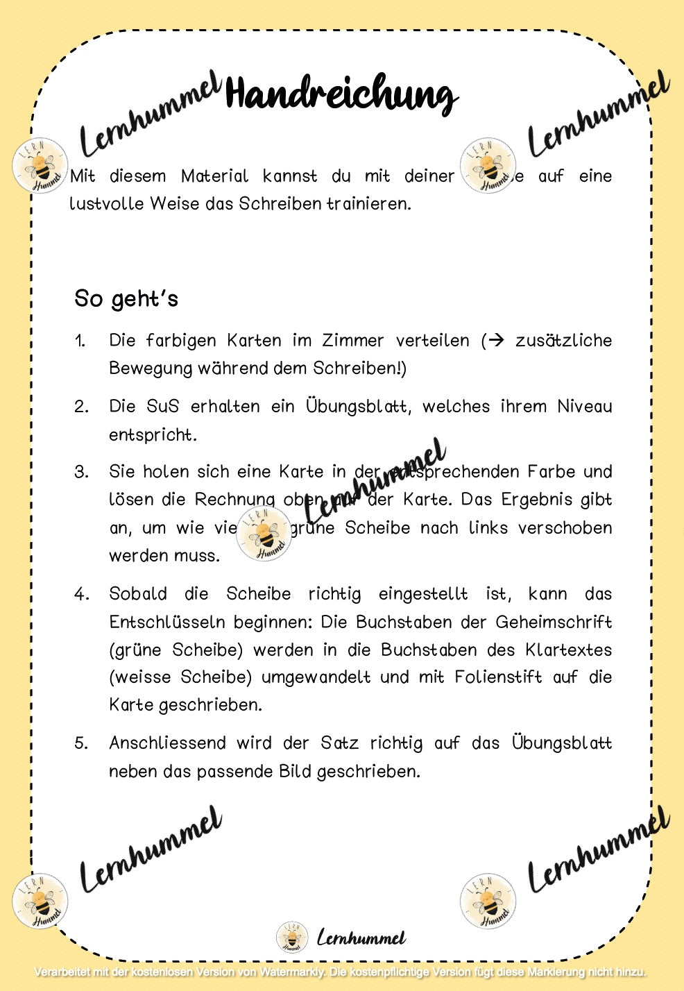 (Ab-)Schreibtraining mit der Caesarscheibe