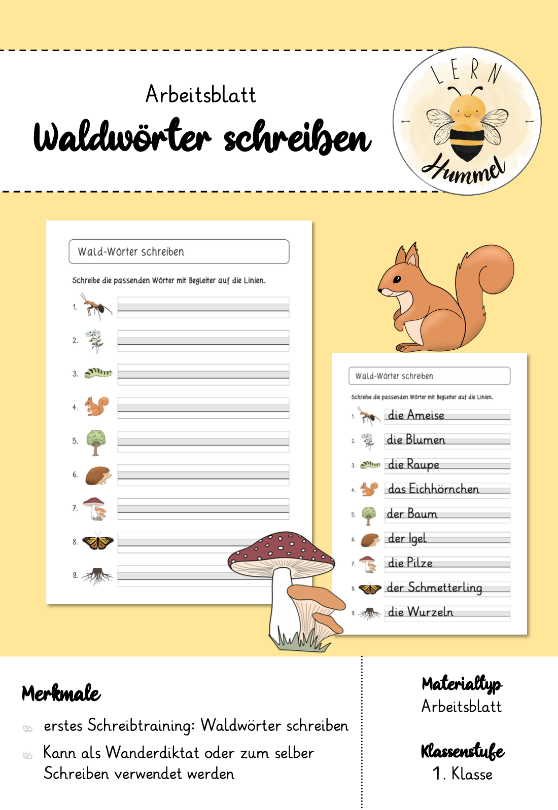 Waldwörter schreiben