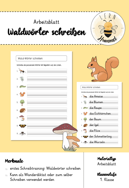 Waldwörter schreiben