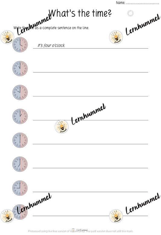 Übungsblätter 2: What time is it?