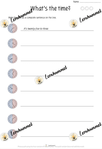 Übungsblätter 2: What time is it?