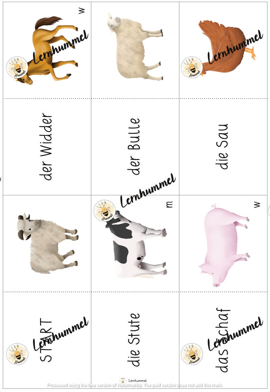 Domino - Tierfamilien Bauernhof