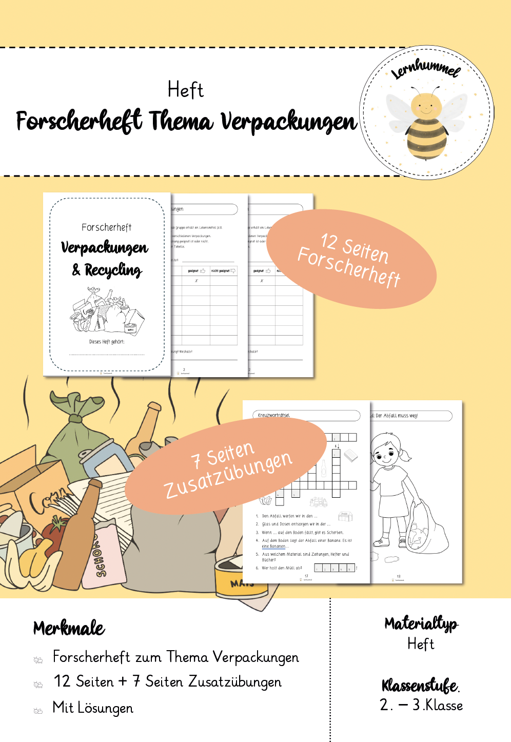 Forscherheft Thema Verpackung & Recycling