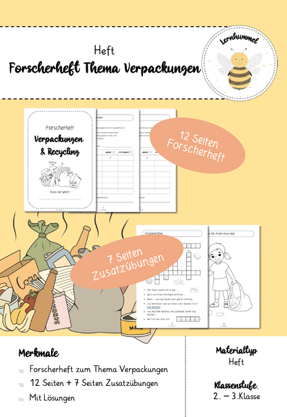 Forscherheft Thema Verpackung & Recycling