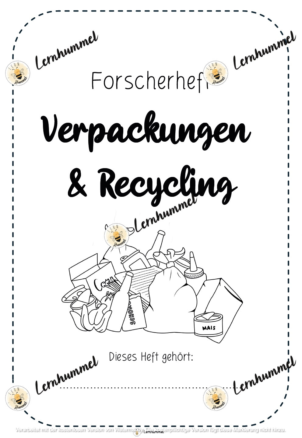 Forscherheft Thema Verpackung & Recycling