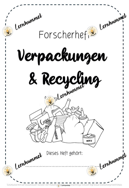 Forscherheft Thema Verpackung & Recycling