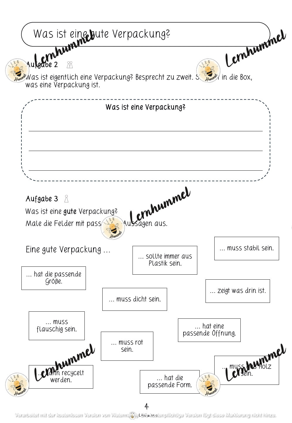 Forscherheft Thema Verpackung & Recycling