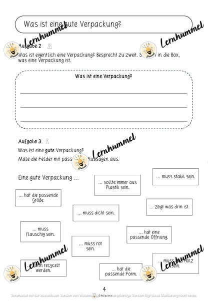 Forscherheft Thema Verpackung & Recycling