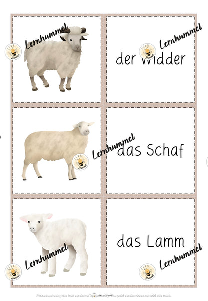 Materialpaket - Tierfamilien (Tafelmaterial, Übungsblätter & Spiele)
