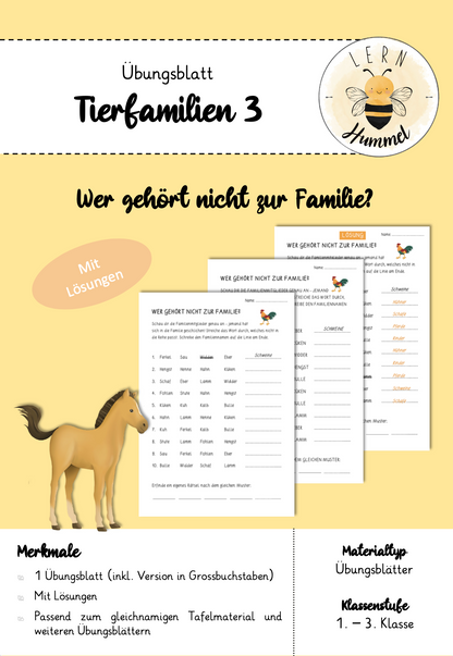Übungsblätter 3 - Tierfamilien (Kukuksei)