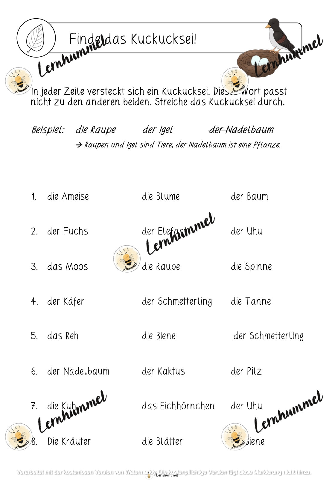 Deutschwerkstatt zum Thema Wald (fächerübergreifend)