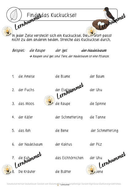 Deutschwerkstatt zum Thema Wald (fächerübergreifend)