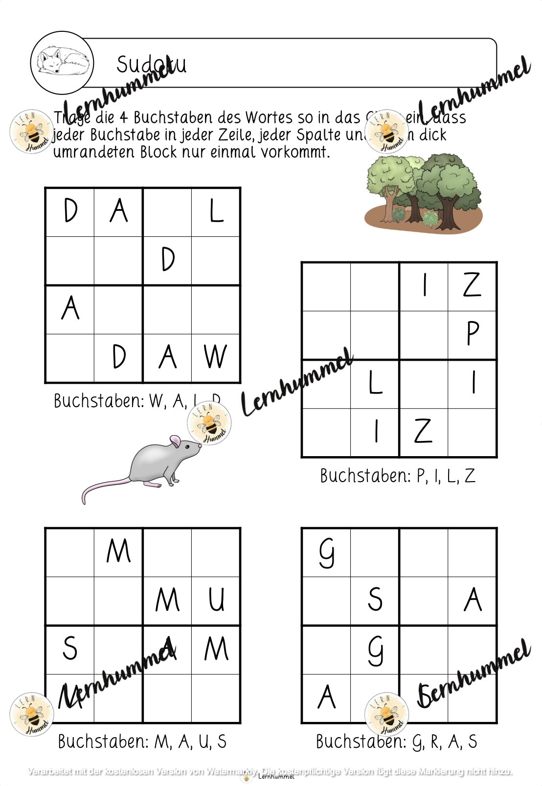 Deutschwerkstatt zum Thema Wald (fächerübergreifend)