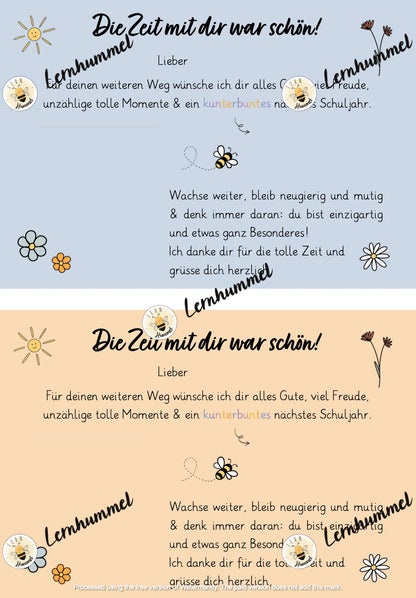 Abschiedskarten für deine Klasse