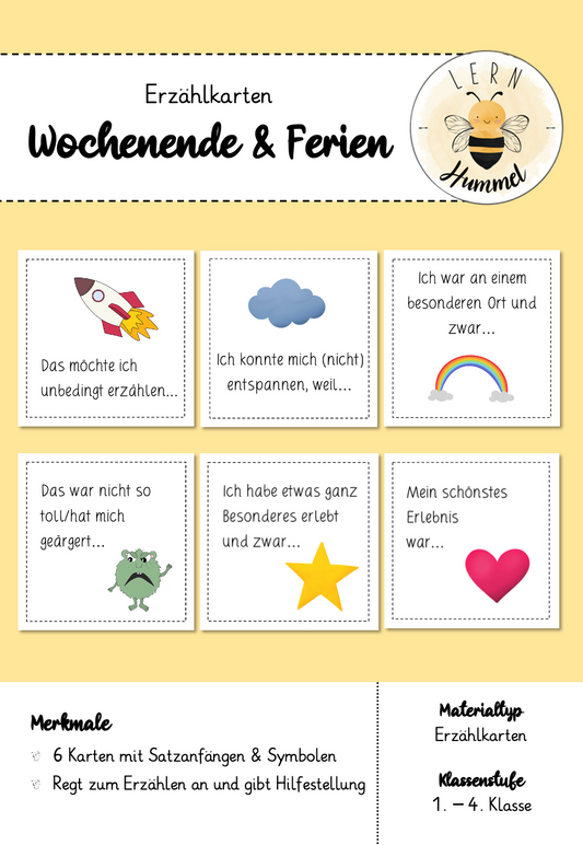 Erzählkarten Wochenende & Ferien