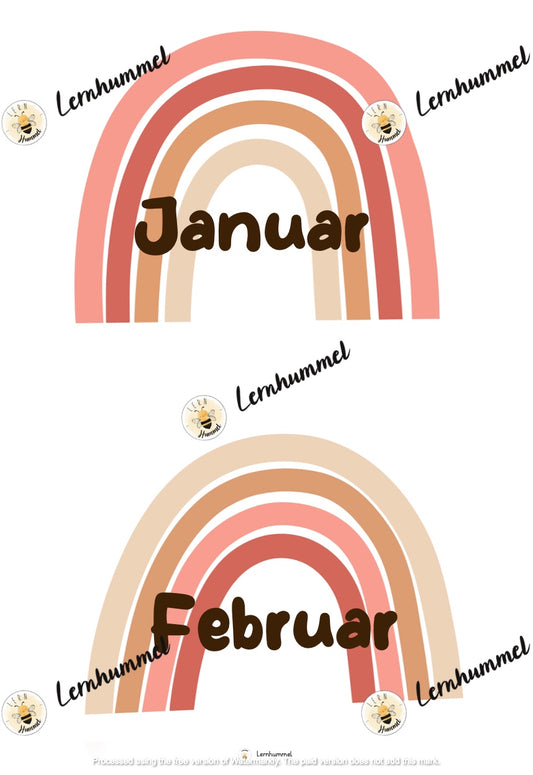 Geburtstagskalender im Boho-Design