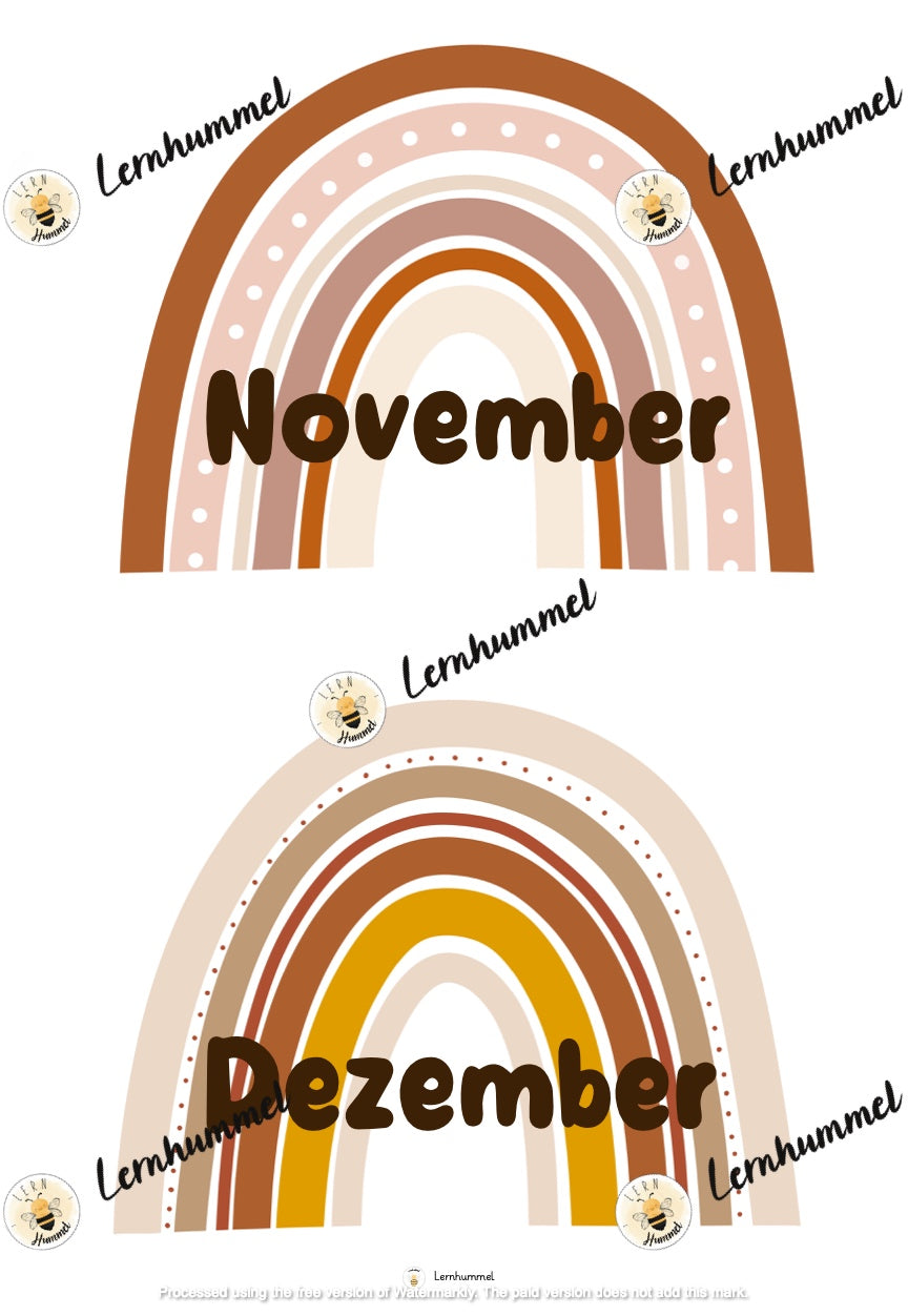 Geburtstagskalender im Boho-Design