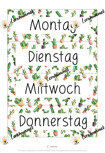 Heute ist... - Kalender im Kakteen Design