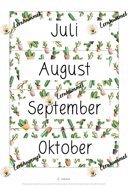 Heute ist... - Kalender im Kakteen Design