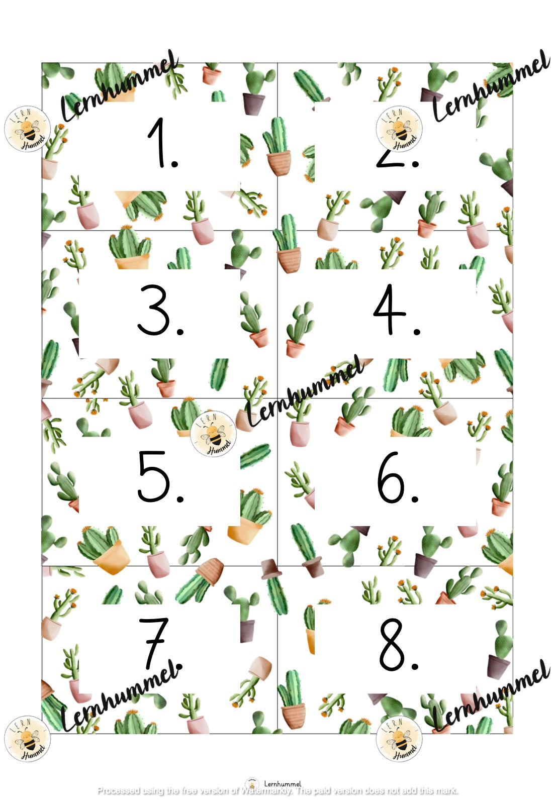 Heute ist... - Kalender im Kakteen Design