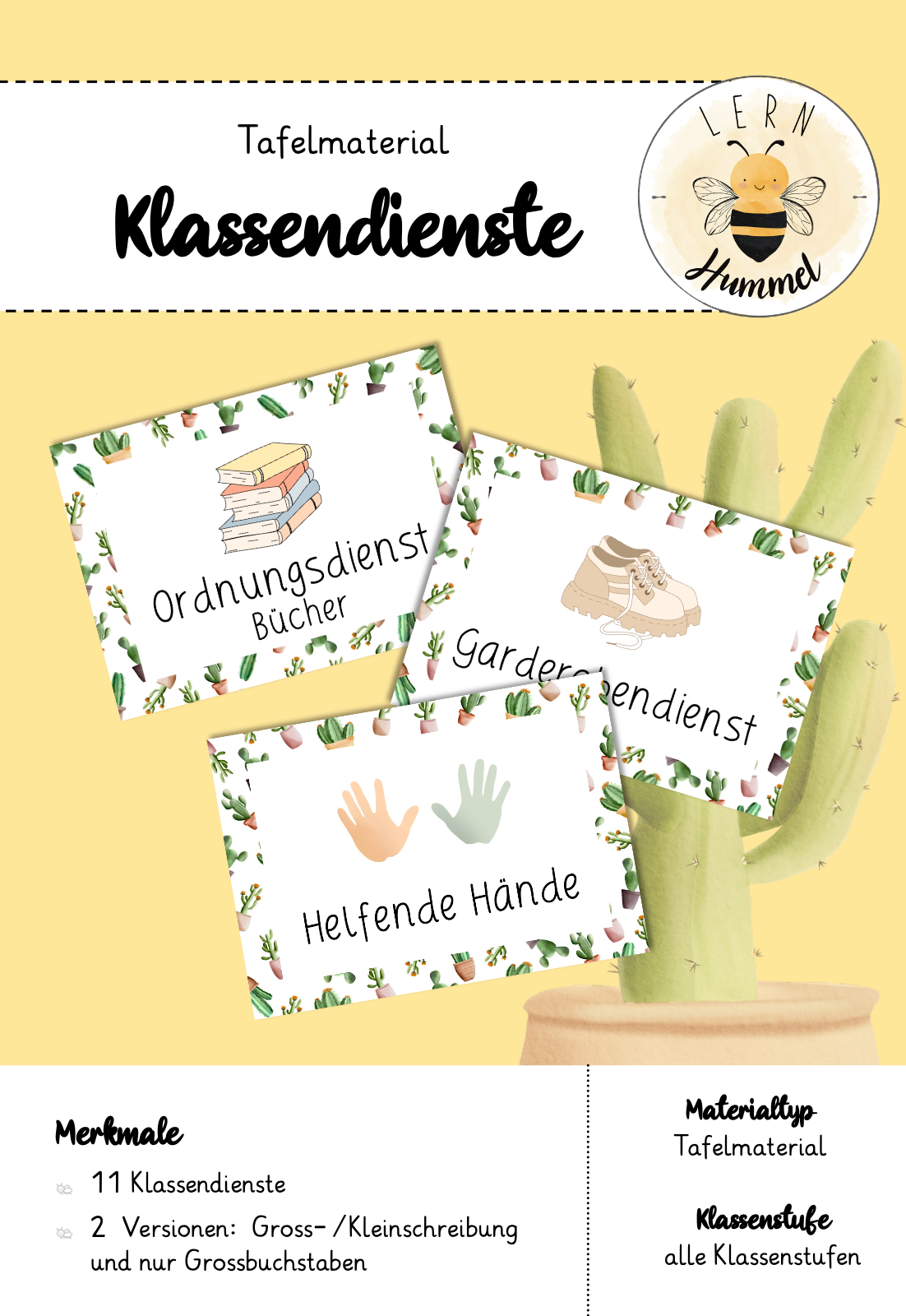 Ämtli / Klassendienste im Kakteen-Design