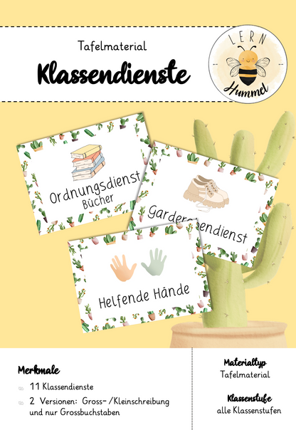 Ämtli / Klassendienste im Kakteen-Design